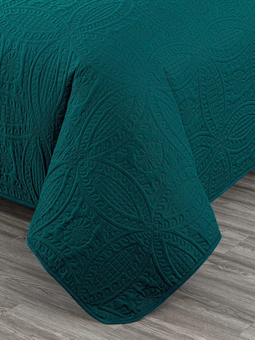 Teal king 3 piece Quilt Set